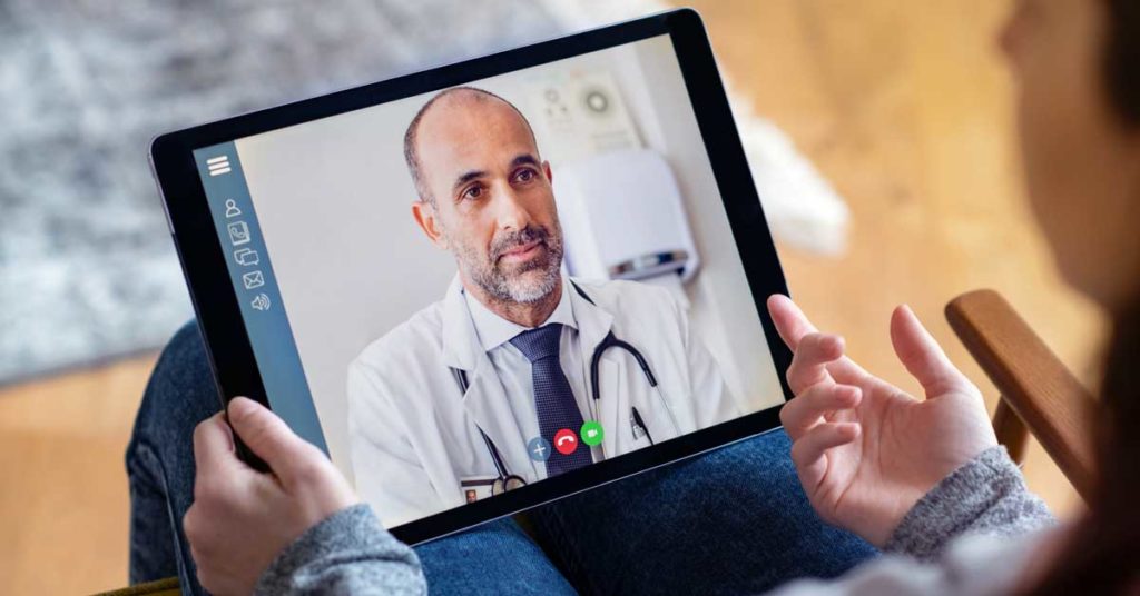 Telehealth visit with doctor