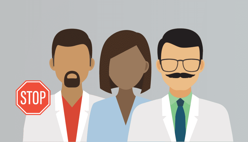 Vector illustration of group of doctors