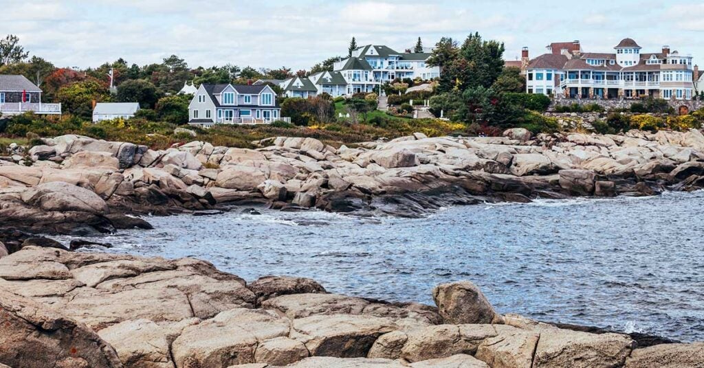 Waterfront homes. York, Maine, USA