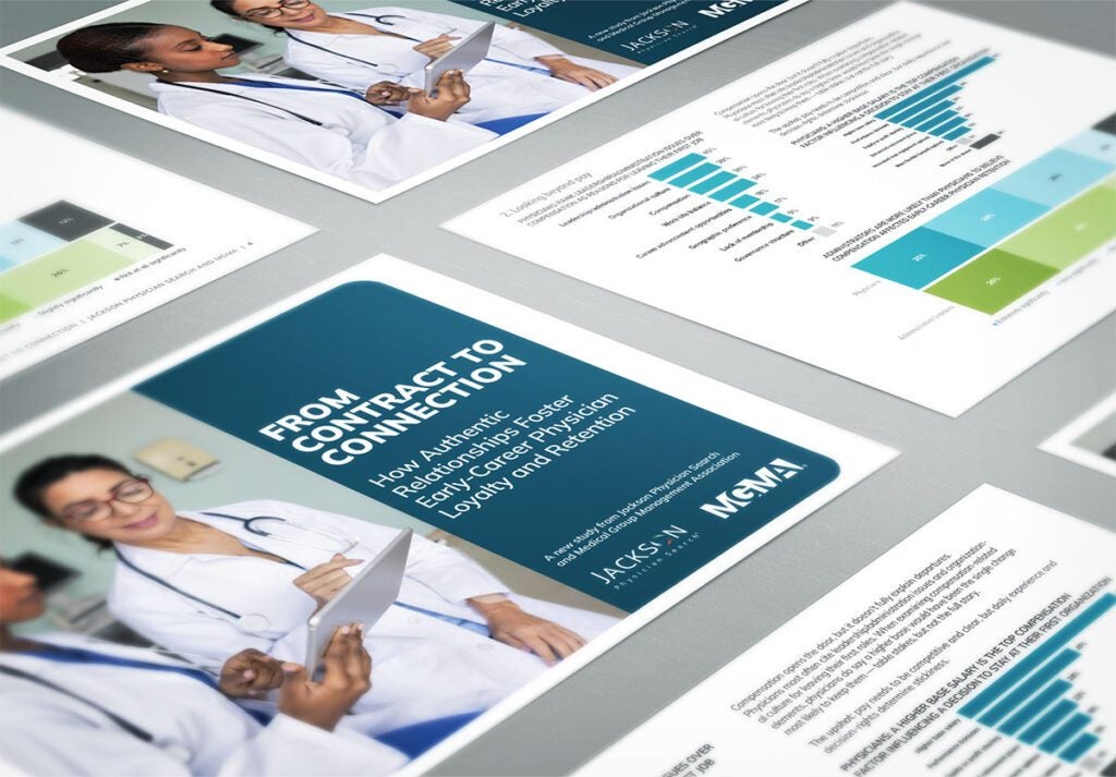 Printed research report on table