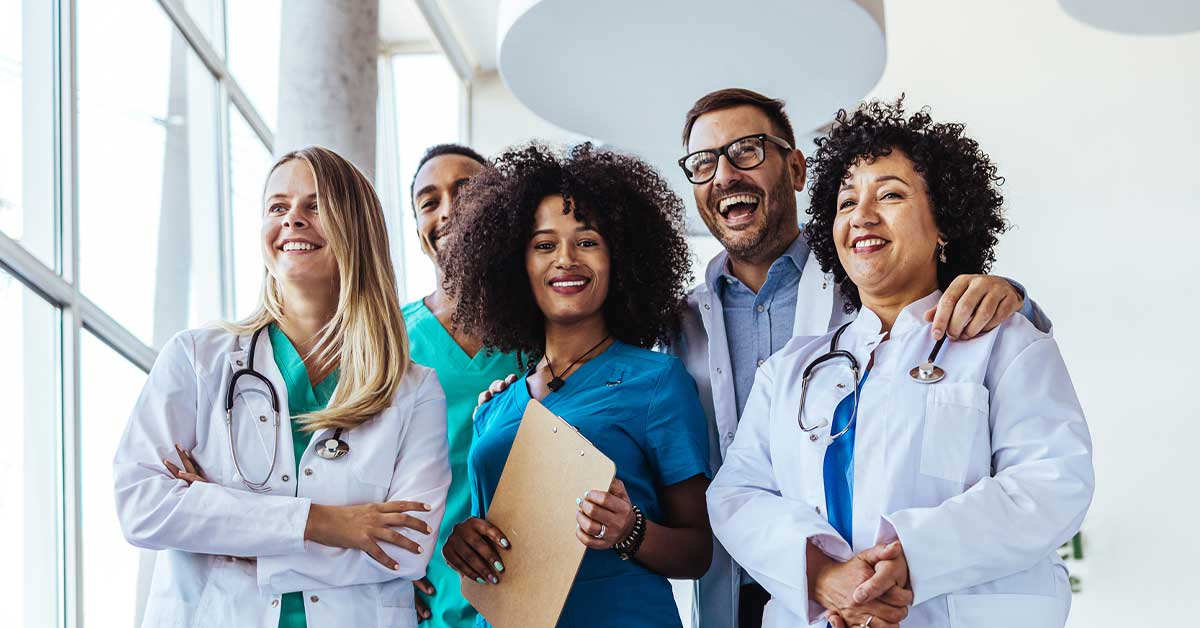 Medical Team of Diverse Professionals Smiling Together
