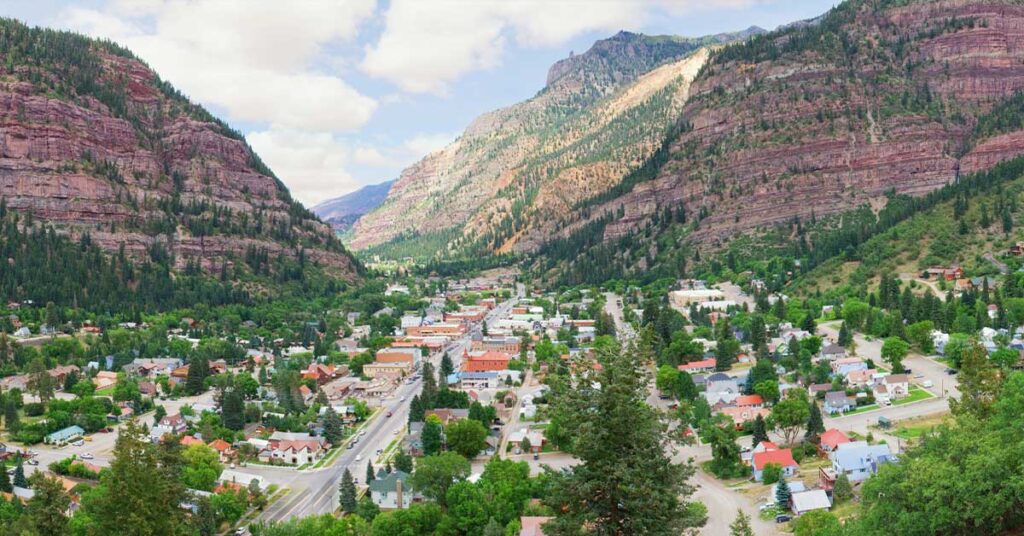 Panoramic cityscape of Montrose, Colorado, USA