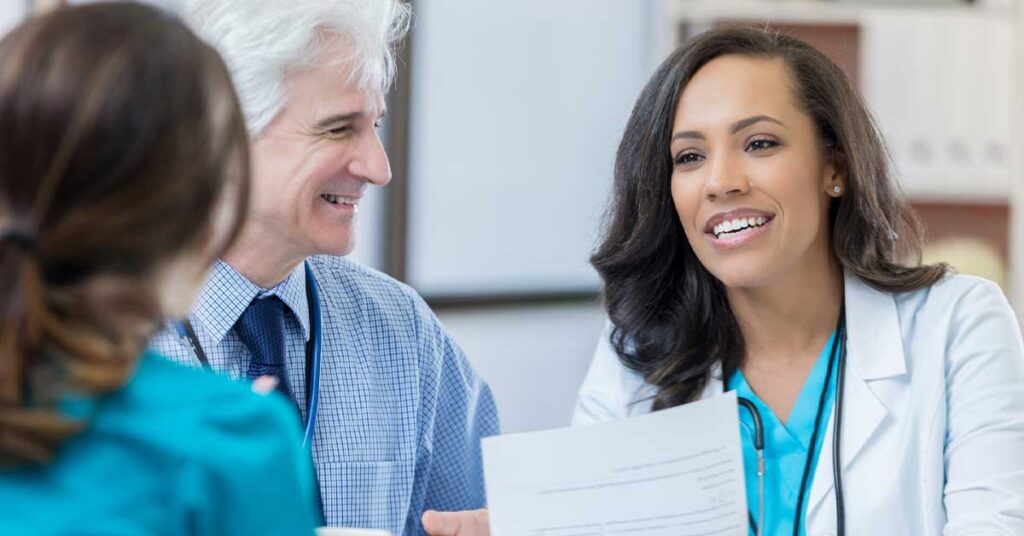 Physician associate interviewing for a position.