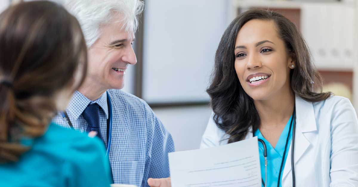 Physician associate interviewing for a position.