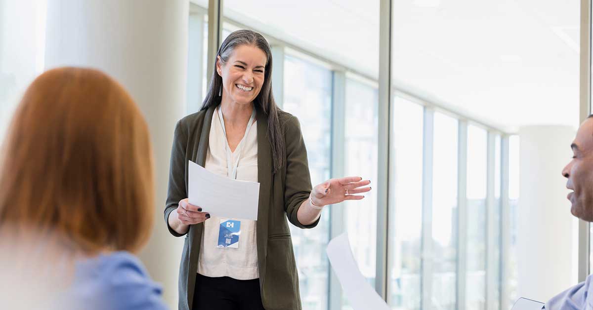 Medical Director presents to the physicians at the medical clinic